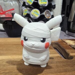White Pikachu Mummy Figurine
